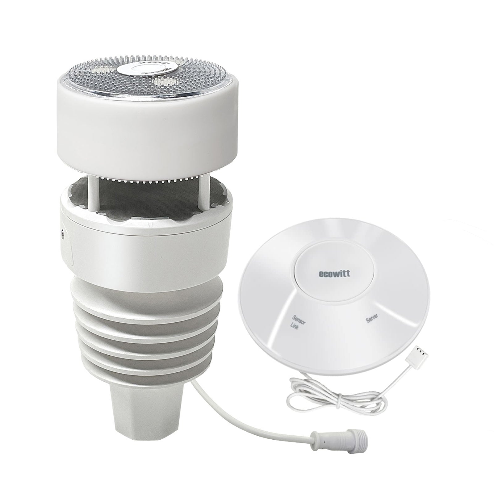 GW2001 Wittboy Weather Station IoT Wi-Fi Hub with 7-in-1 Outdoor Solar Powered Anti-vibration Haptic Rainfall Sensor, Includes Bird Spikes