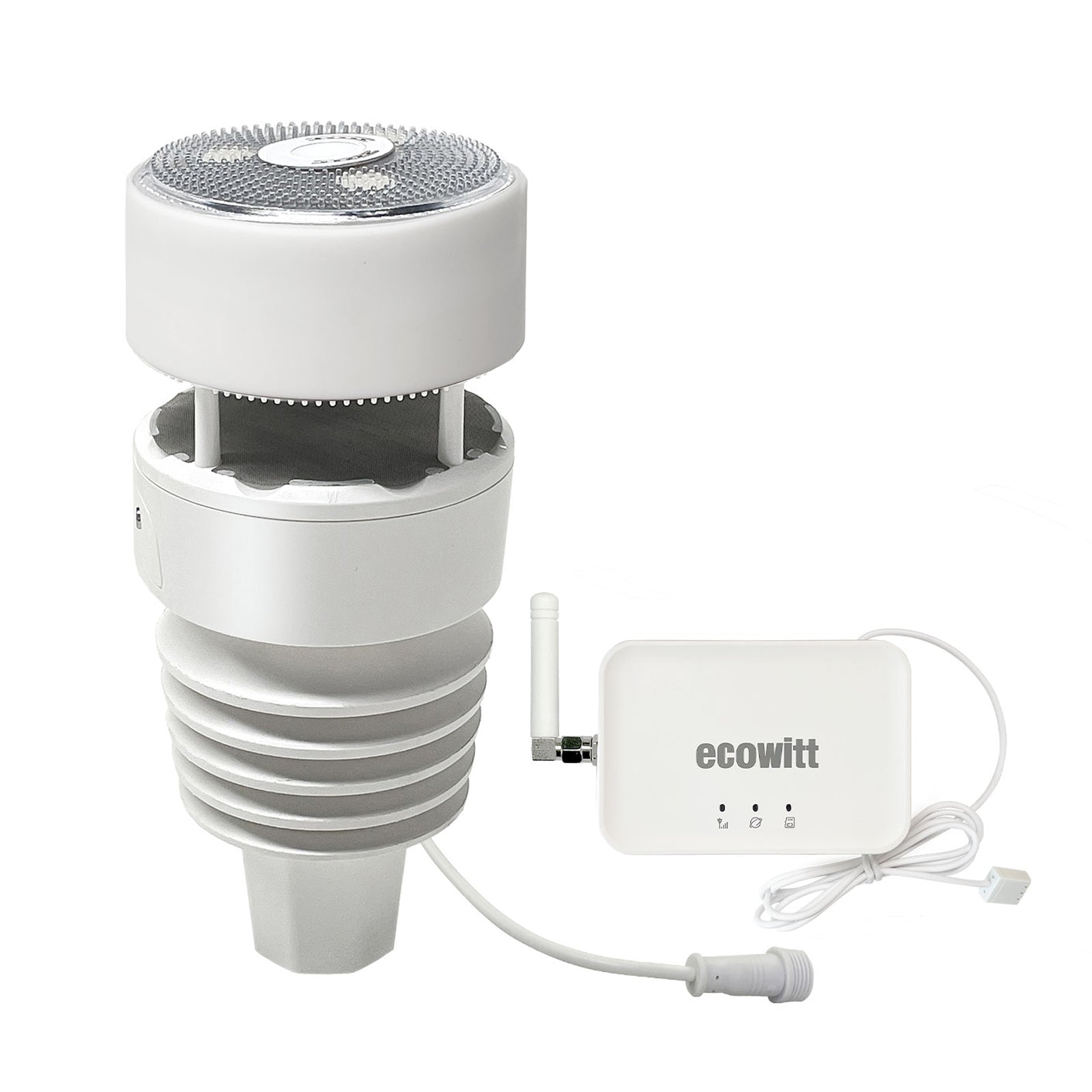 Ecowitt GW3001 Wittboy Weather Station, IoT Wi-Fi Hub with SD Card Data Storage, 7-in-1 Outdoor Solar Powered Anti-vibration Haptic Rainfall Sensor, Includes Bird Spikes