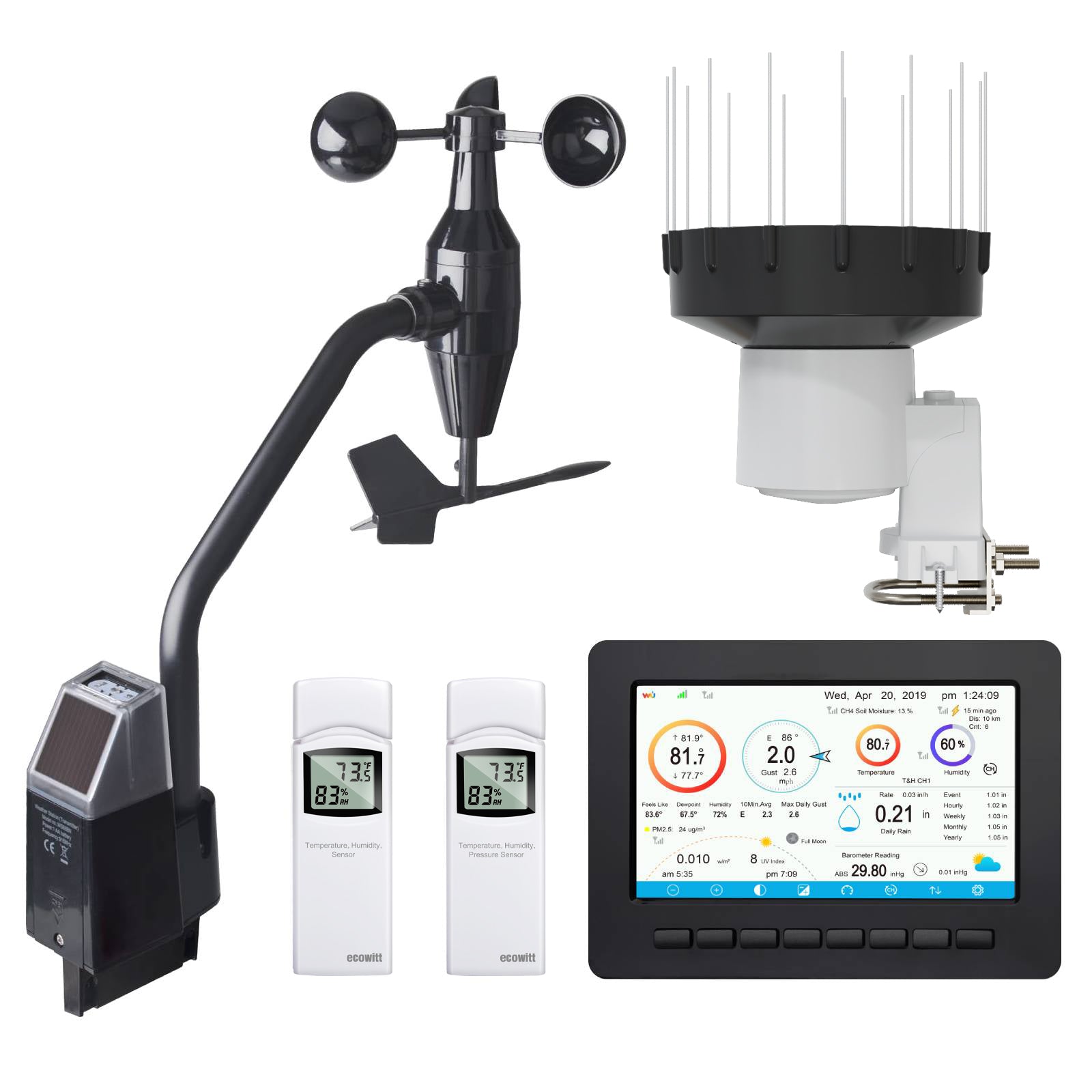 HP2552 TFT Large Display Wi-Fi Weather Station with Anemometer Sensor