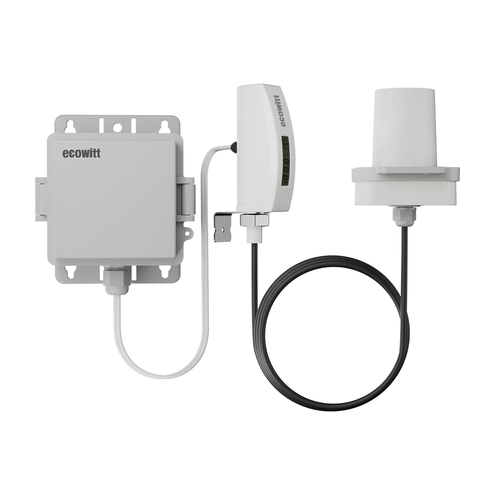 Ecowitt LDS01 Laser-Distanzsensor, Lasermessgerät für das Wasserstandsmessung in Wassertanks und Schneehöhenmessung mit LCD-Bildschirm zur Echtzeitüberwachung