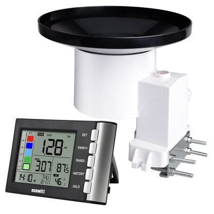 WH5360 Wireless Rain Gauge High Precision Digital Weather Station with Indoor Thermometer and Hygrometer