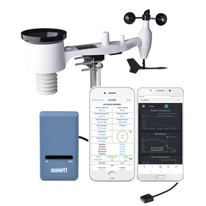 GW1101 /GW1201 Wi-Fi Weather Station Gateway with Solar Powered 7-in-1 Outdoor Sensor Array