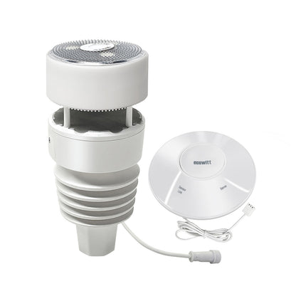 GW2001 Wittboy Weather Station IoT Wi-Fi Hub with 7-in-1 Outdoor Solar Powered Anti-vibration Haptic Rainfall Sensor,  Includes Bird Spikes