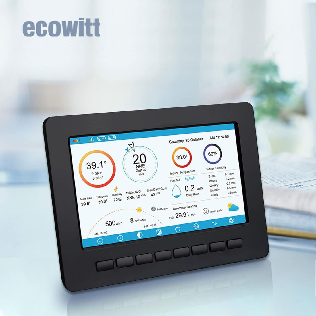 HP2551 Wi-Fi Weather Station Large TFT Screen with Solar Powered 7-in-