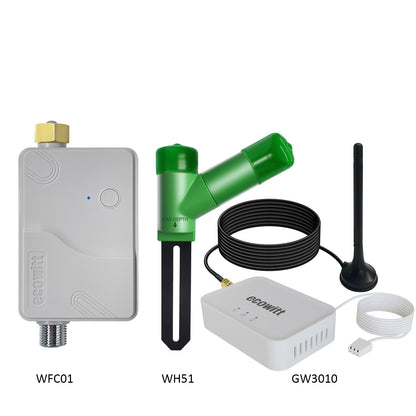 WFC01 WittFlow Temporisateur d'eau intelligent avec capteur de température de l'eau intégré et compteur de débit, doit être appairé avec une passerelle IoT