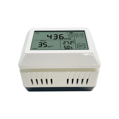 WH46D 7-in-1 Luftqualitätssensor mit LCD-Anzeige, NDIR-CO2/PM1,0/PM2,5/PM4,0/PM10/Temperatur/Feuchtigkeitssensor