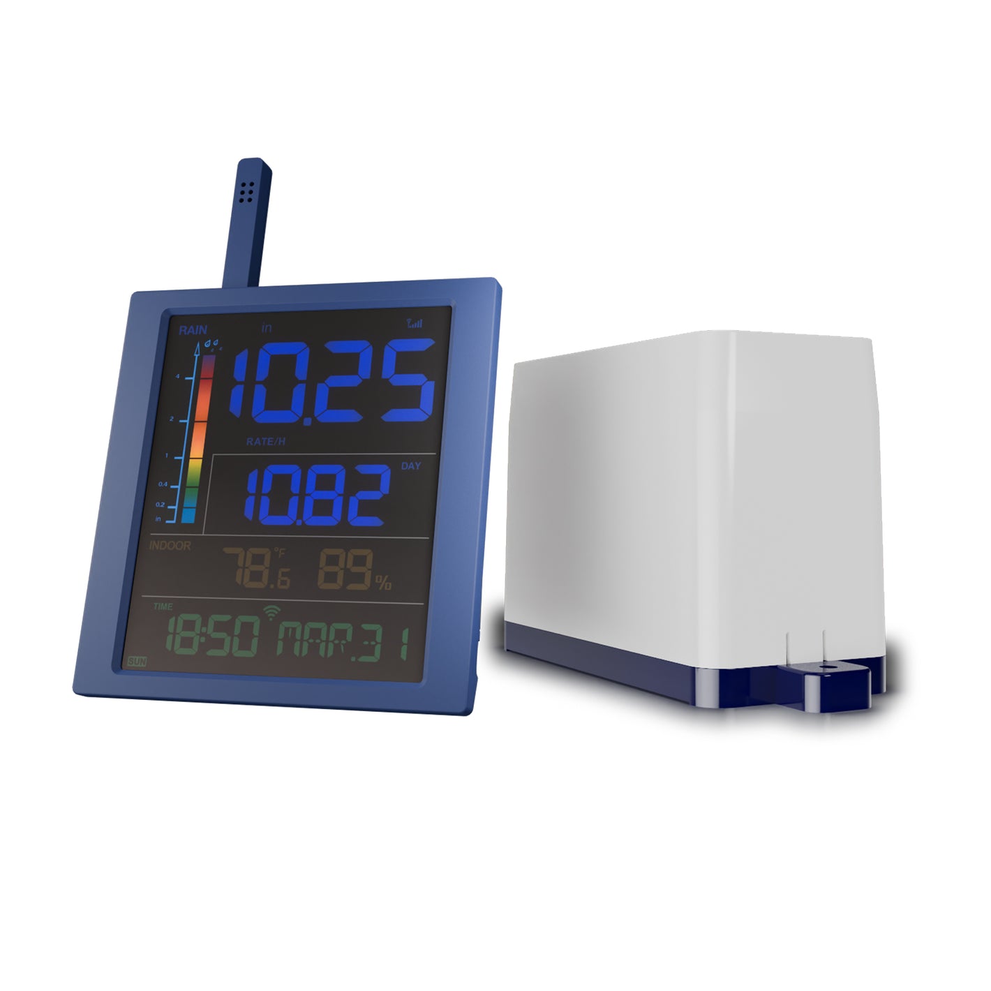 Ecowitt WN1700 Pluviómetro Mini, Kit de Monitoreo de Lluvia Inalámbrico IoT Compacto de Alta Precisión con Pantalla en Tiempo Real e Histórica de Precipitación