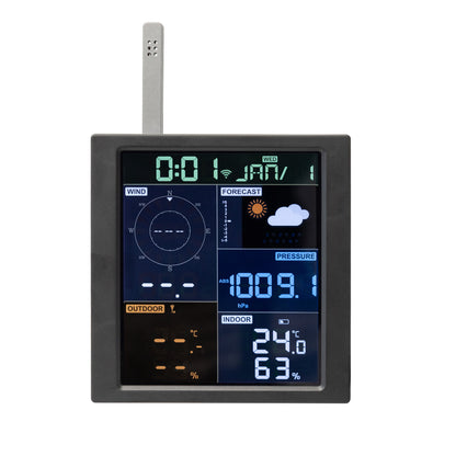 Ecowitt WN1920_C Console Wi-Fi, Écran LCD 4,9", avec capteur intégré de température intérieure, d'humidité et d'antenne barométrique